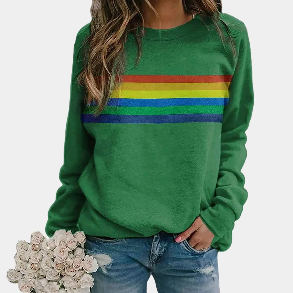 Susan | Rainbow Stripe Sweatshirt