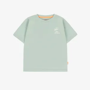 T-shirt à manches courtes vert sauge avec illustrations, bébé || Sage green short-sleeved t-shirt with illustrations, baby
