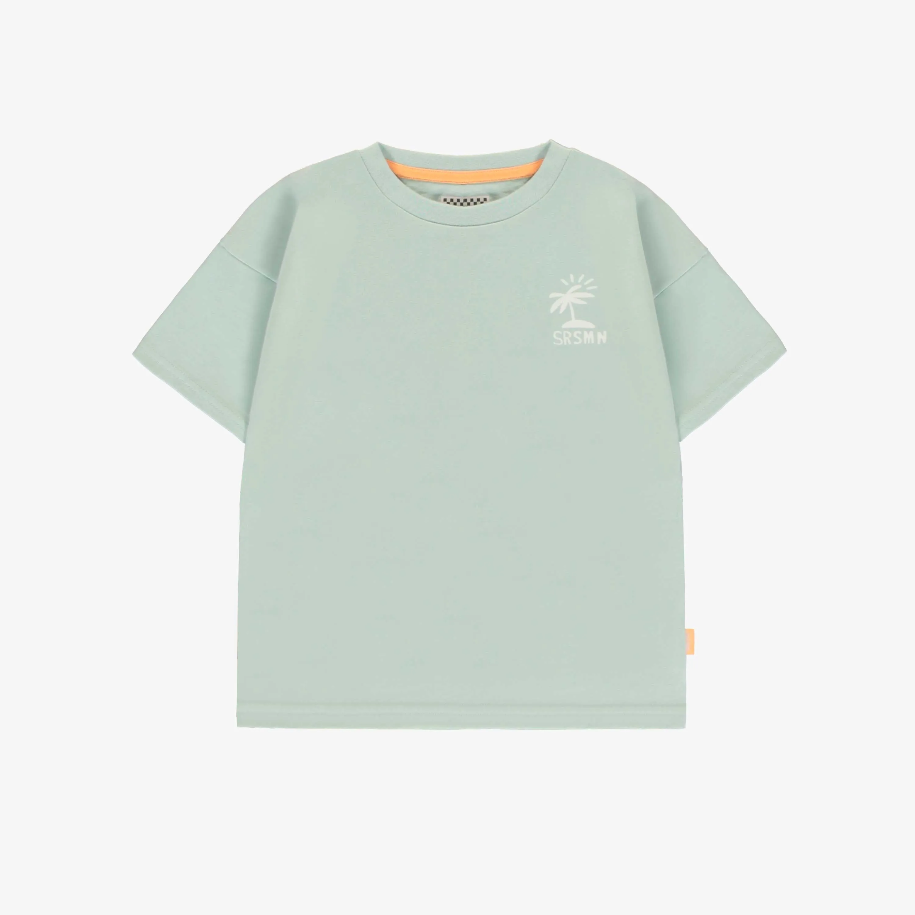 T-shirt à manches courtes vert sauge avec illustrations, bébé || Sage green short-sleeved t-shirt with illustrations, baby