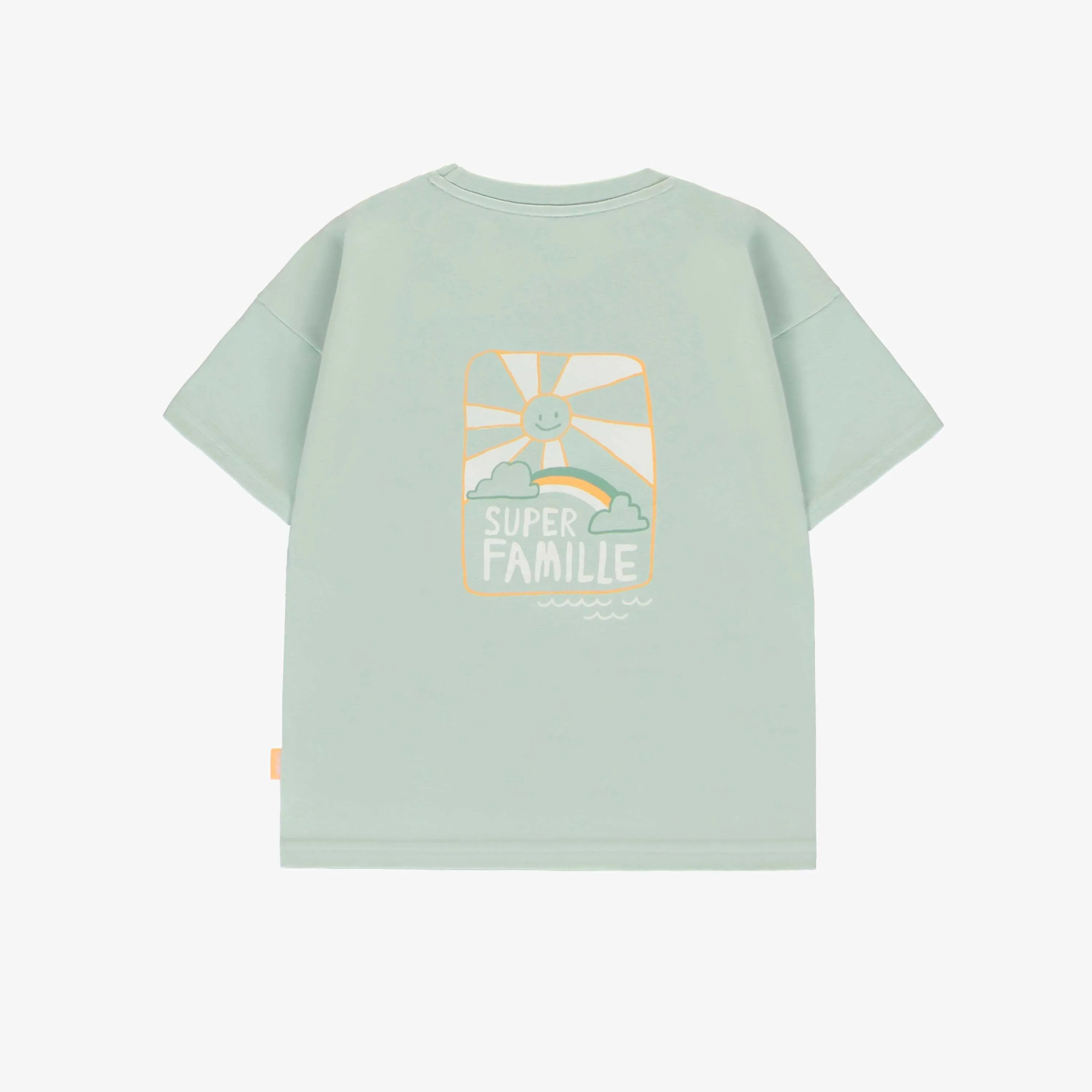 T-shirt à manches courtes vert sauge avec illustrations, bébé || Sage green short-sleeved t-shirt with illustrations, baby