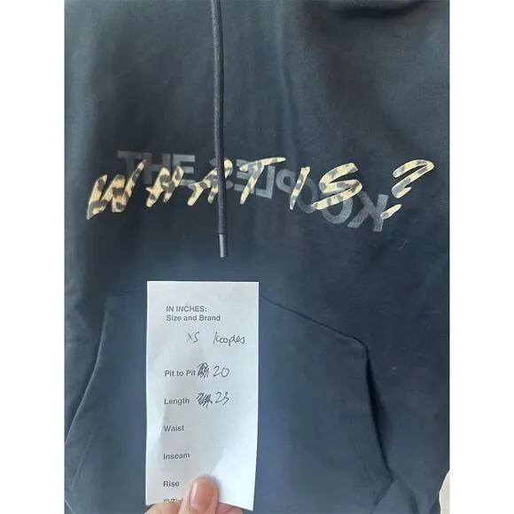 The Kooples Unisex Graphic Hoodie Black Pullover Size xs and med. New