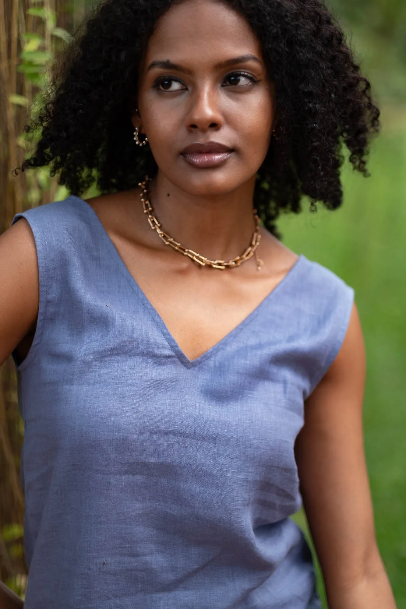 The Linen V Neck Tank