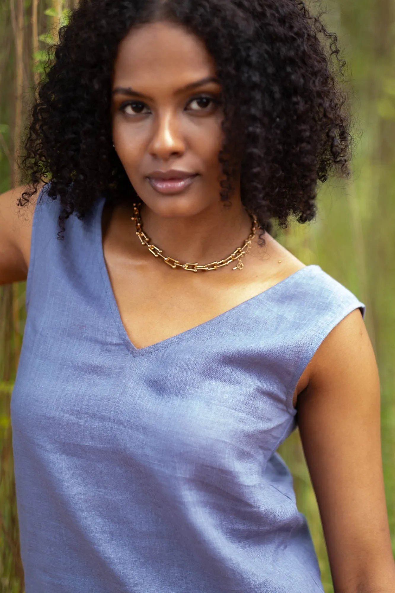 The Linen V Neck Tank