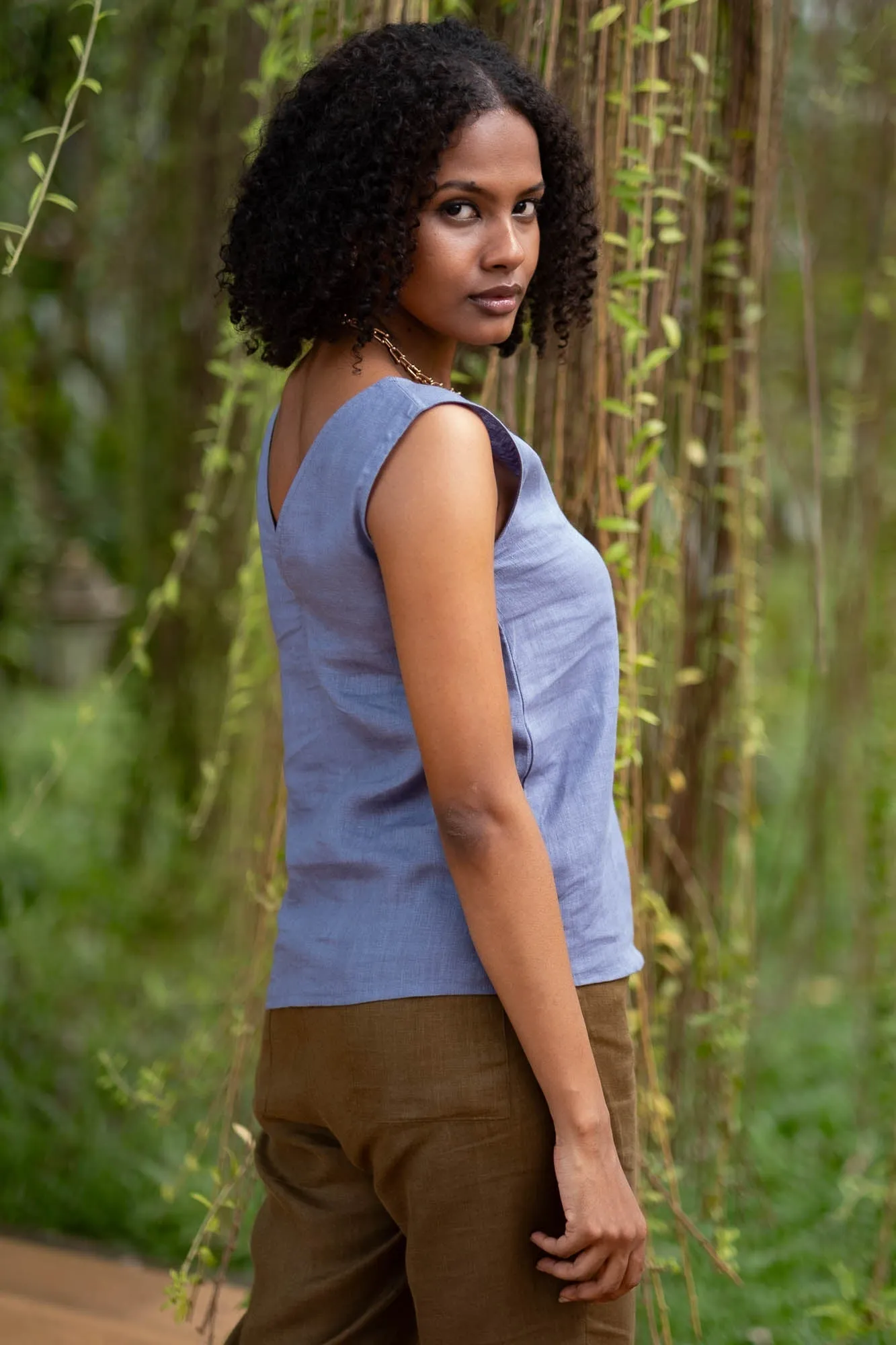 The Linen V Neck Tank