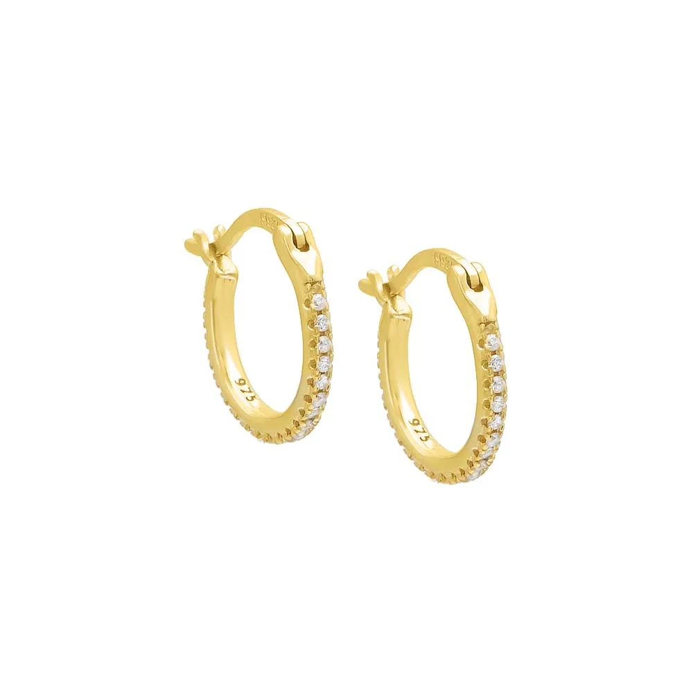 Thin Pavé Hoop Earring