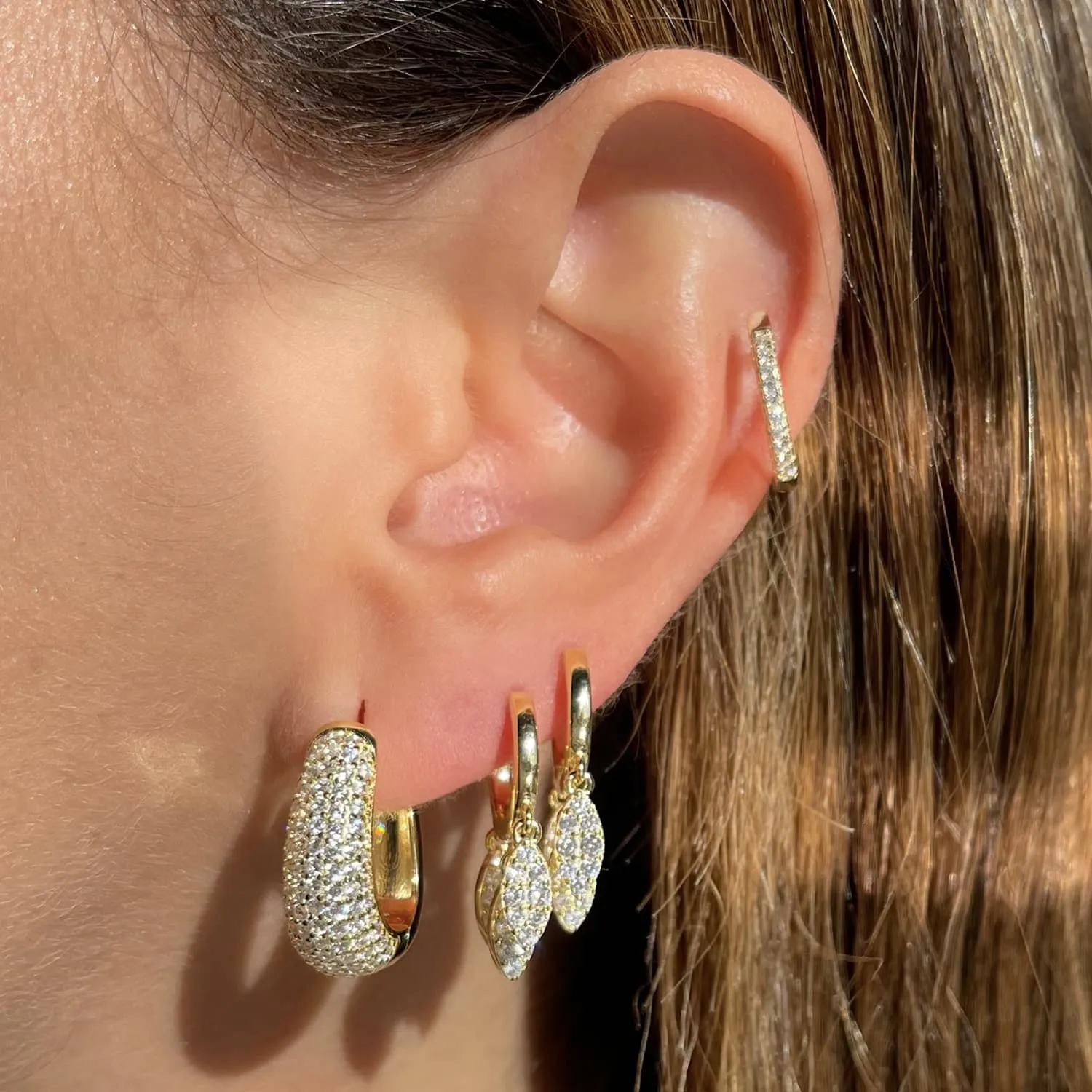 Thin Pavé Hoop Earring