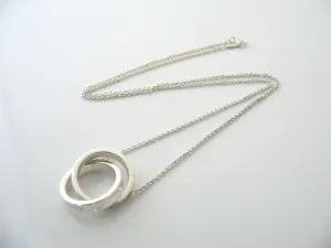 Tiffany & Co 1837 Large Interlocking Circles Necklace Pendant 20 inch Chain Gift