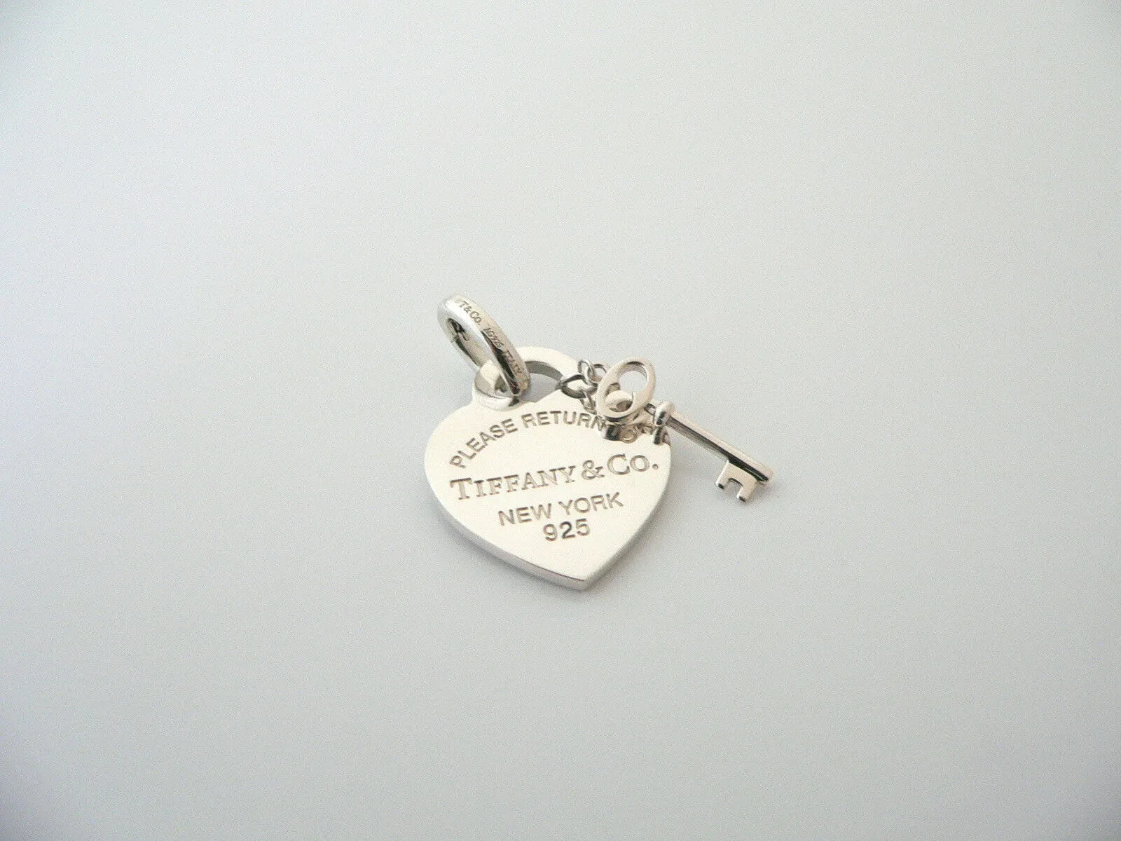 Tiffany & Co Silver Heart Key Charm 4 Necklace Bracelet Clasp Return to Gift