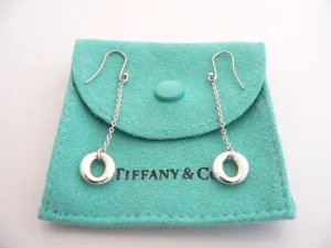 Tiffany & Co Silver Peretti Sevillana Dangling Dangle Earrings Gift Pouch Love