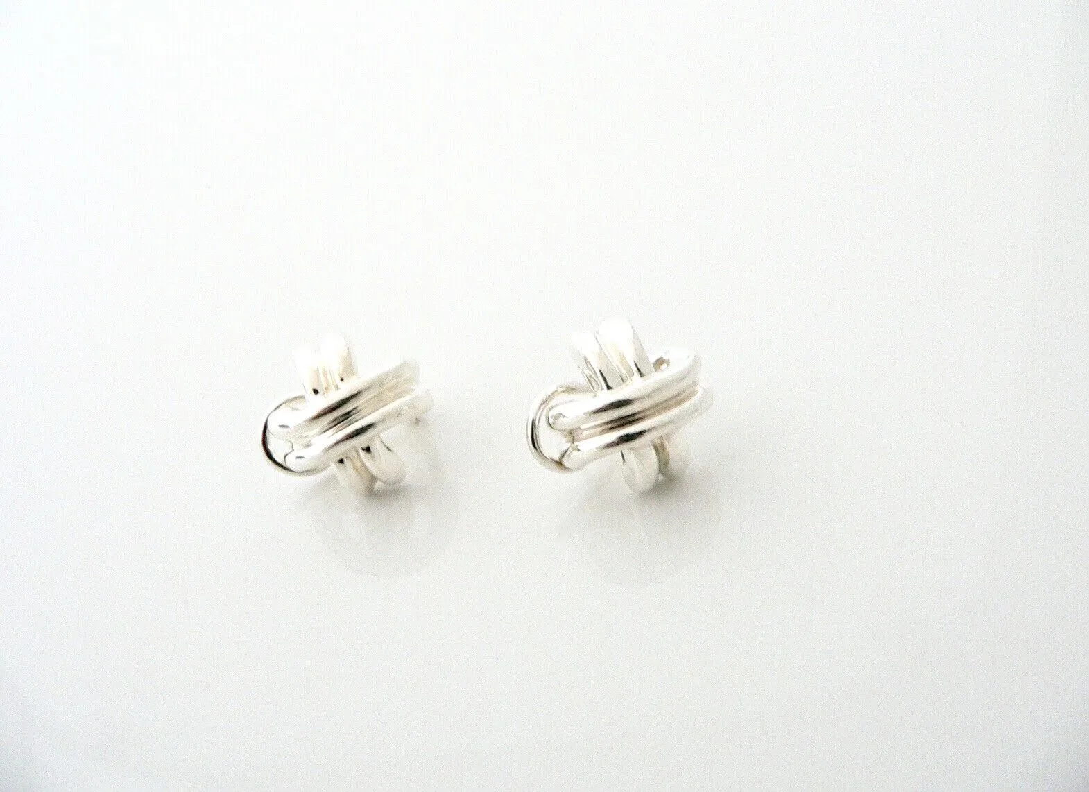 Tiffany & Co Silver Signature X Pierced Earrings Omega Rare Gift Love Statement