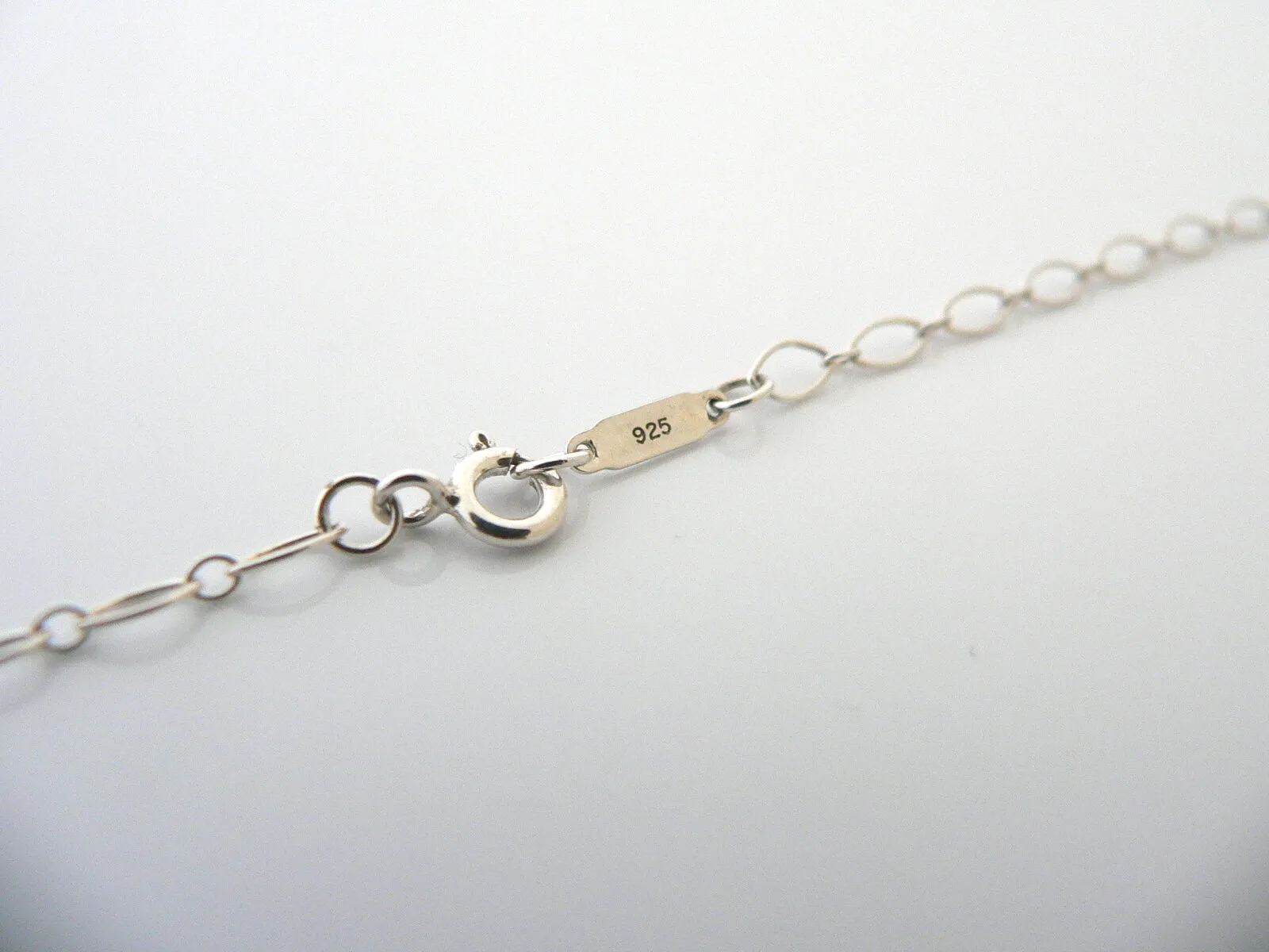 Tiffany Co Silver Large Heart Key Necklace Pendant 18 Inch Chain Gift Love