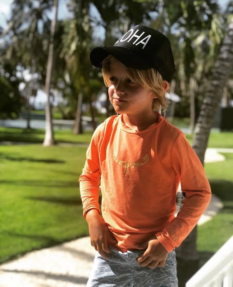 TKS MIAMI KIDS SUNSHIRT LOOSE FIT CORAL UPF 50