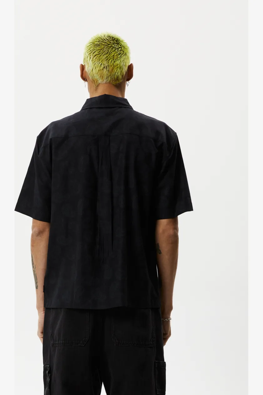 TRADITION - PAISLEY SHORT SLEEVE SHIRT - BLACK