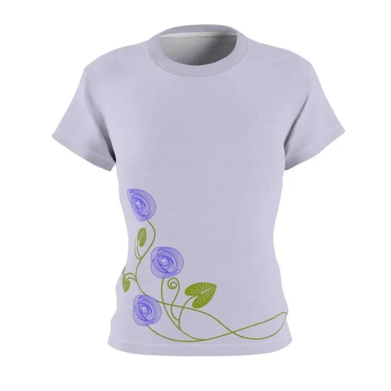 Unleash Bold Style with Purple Flowers Polyester Tee