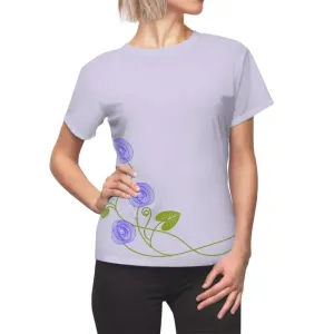 Unleash Bold Style with Purple Flowers Polyester Tee