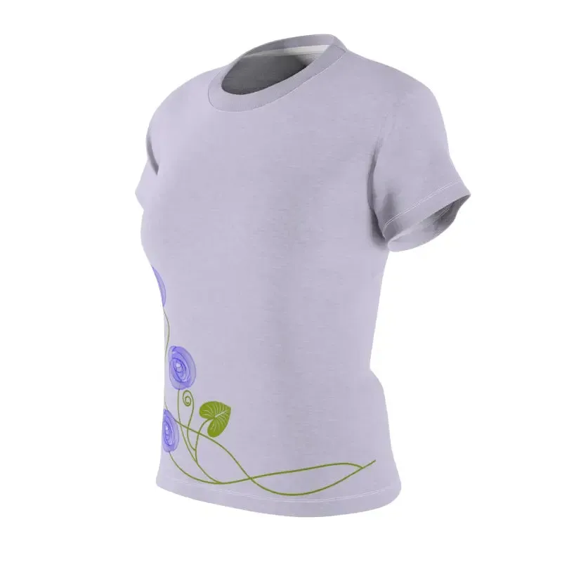Unleash Bold Style with Purple Flowers Polyester Tee