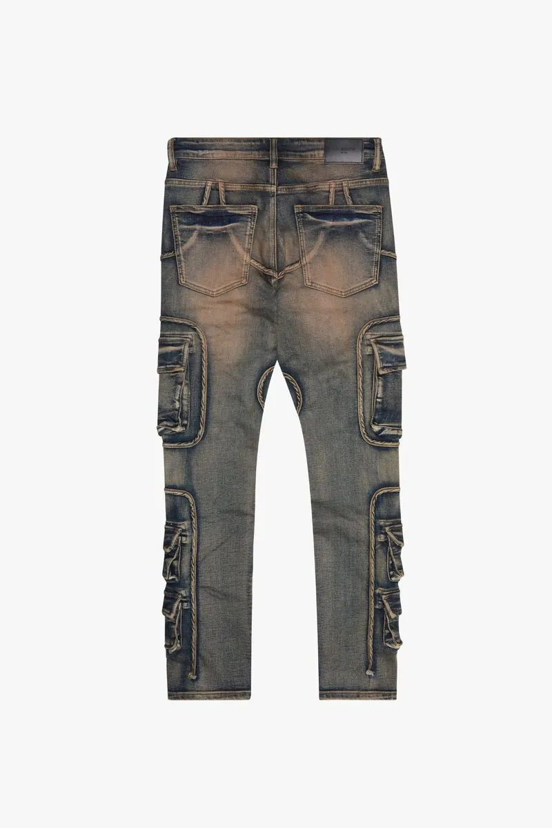 VALABASAS "POCKET TRAIL" DARK VINTAGE BLUE SKINNY DENIM JEAN