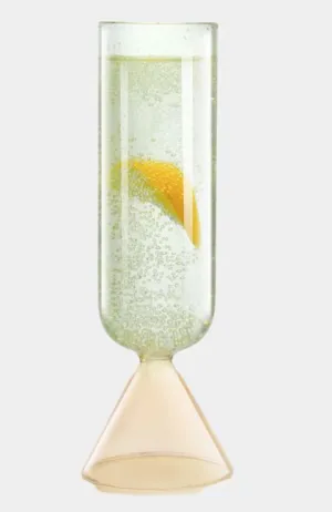 Venice Flute Peach/Green S/2