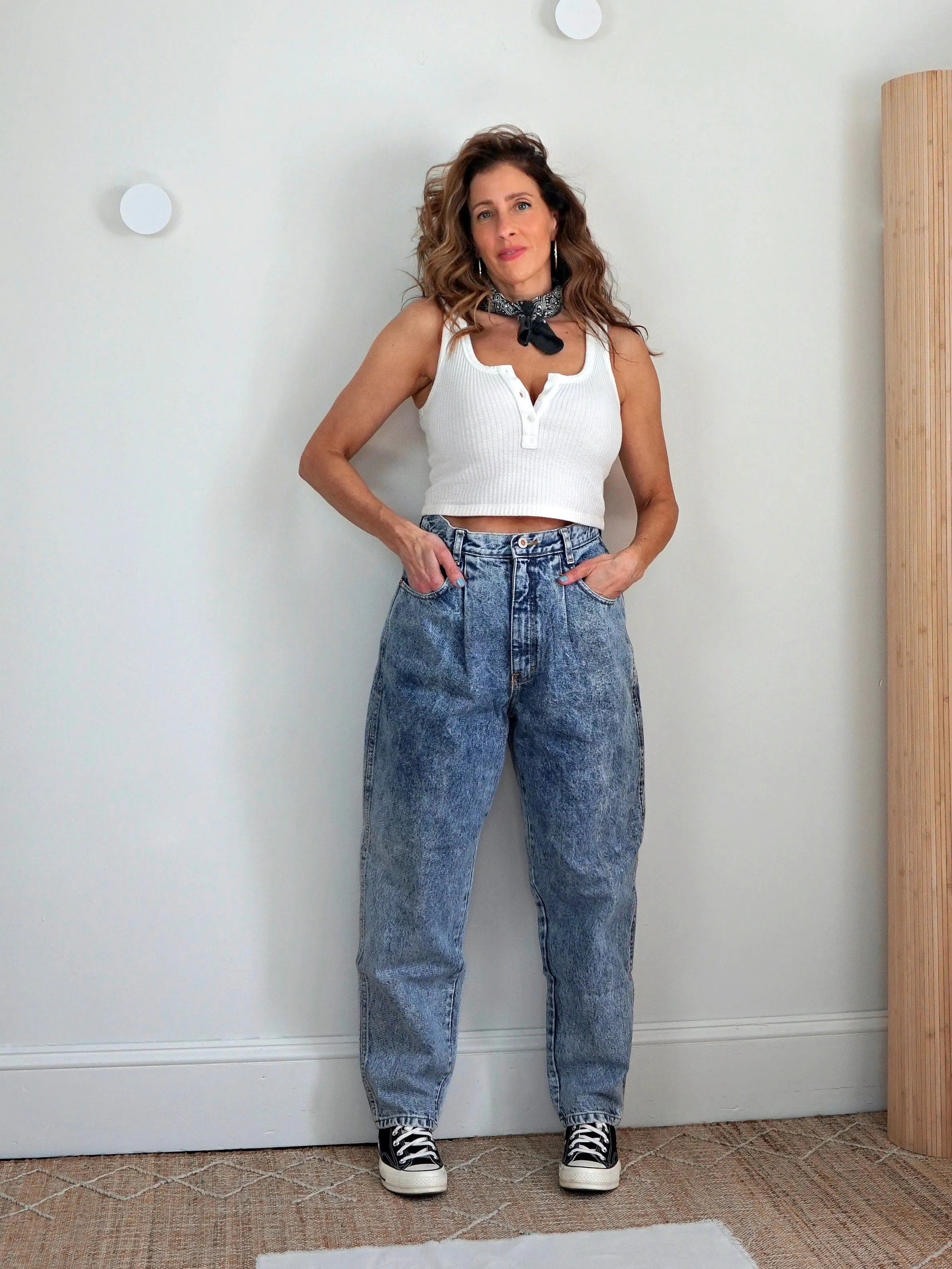 Vintage 80's Acid Wash Barrel Jeans - 28" Waist