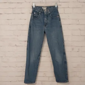 Vintage 90s Guess Jeans Made in USA Rigid Denim Cotton High Rise Blue 24