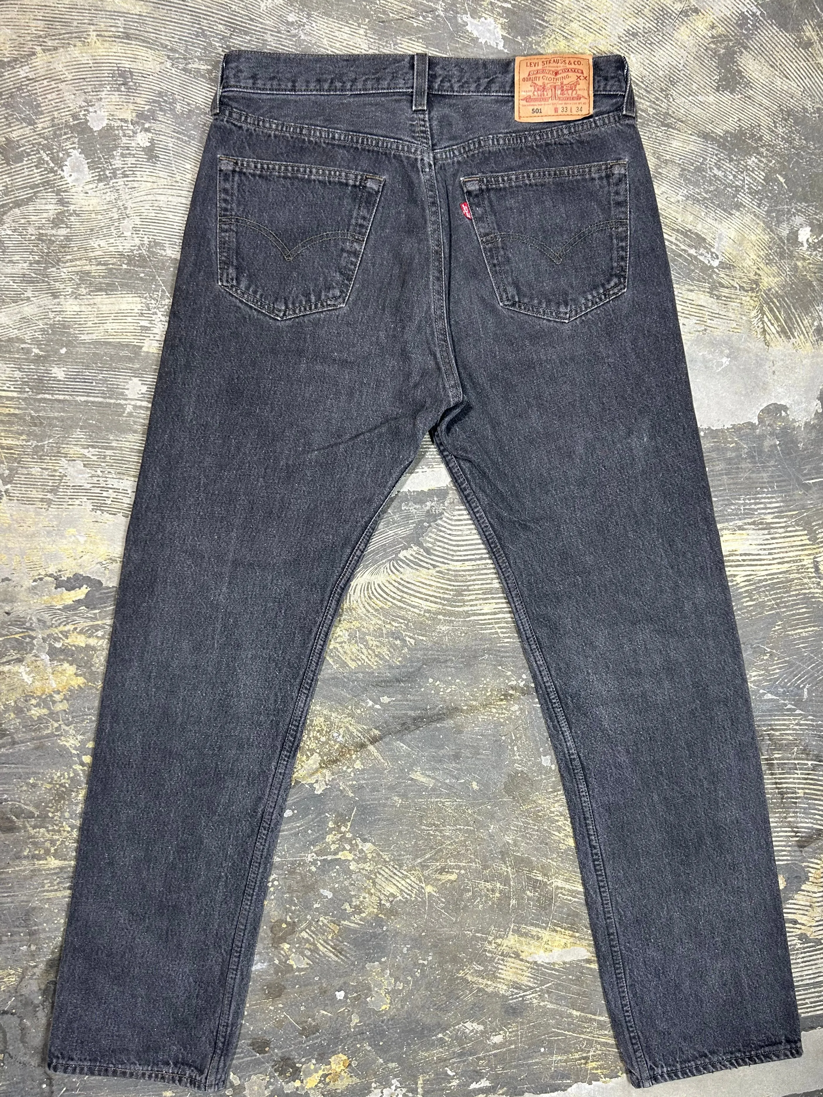 Vintage USA Made Levi 501 Faded True Black Jeans (JYJ0124-008)