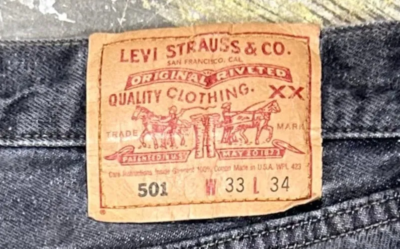 Vintage USA Made Levi 501 Faded True Black Jeans (JYJ0124-008)