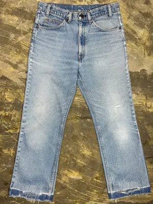 Vintage USA Made Levi 517 Orange Tab Premium Wash Denim Jeans -Busted Cuff (JYJ0124-026)