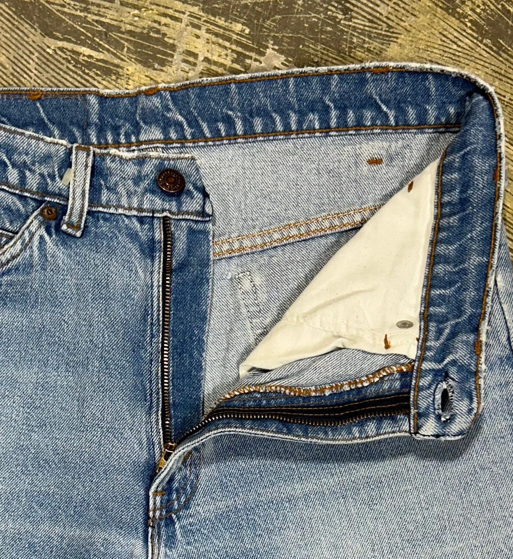 Vintage USA Made Levi 517 Orange Tab Premium Wash Denim Jeans -Busted Cuff (JYJ0124-026)