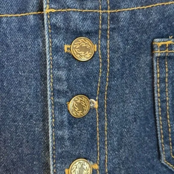 Vintage y2k American Spirit Jeans Flare Dark Wash Denim Button Fly Size 14