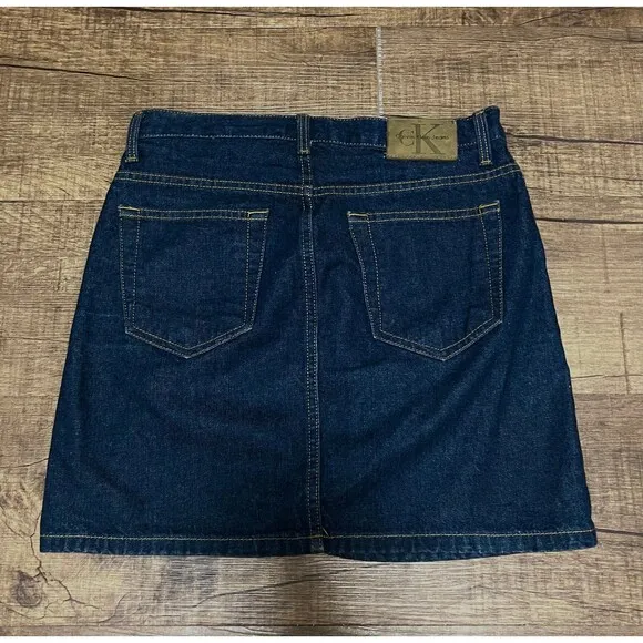Vintage y2k Calvin Klein jeans denim darkwash mini skirt