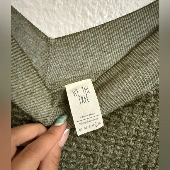 We the Free South Side Thermal Waffle Top in Moss