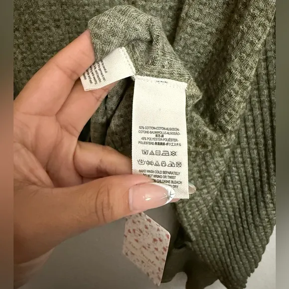 We the Free South Side Thermal Waffle Top in Moss