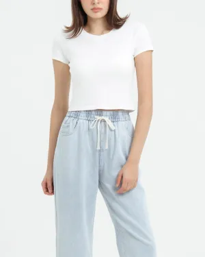 White Airy Bamboo Fitted T-Shirt