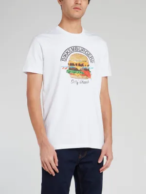 White Food Print T-Shirt