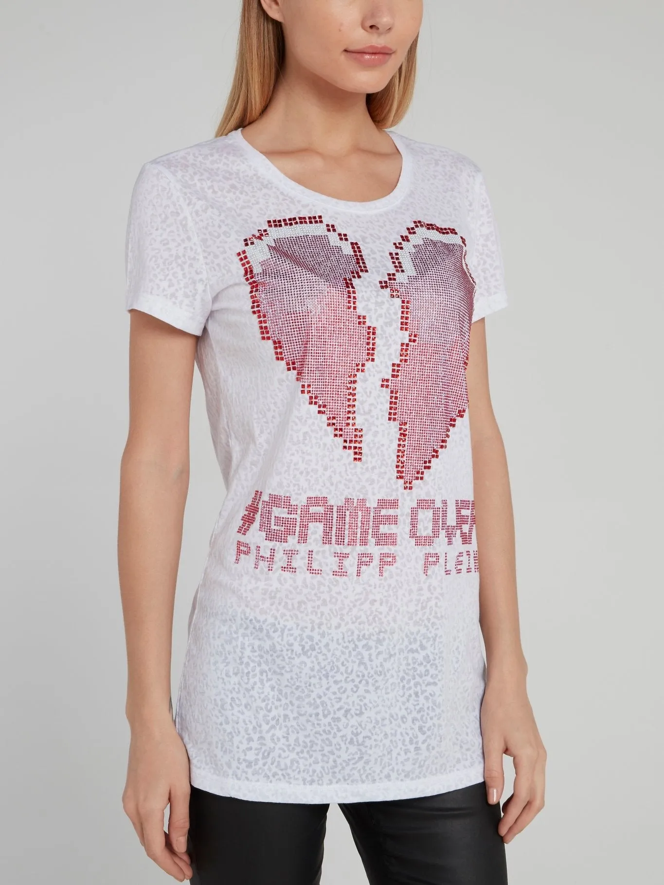White Leopard Mesh Statement T-Shirt