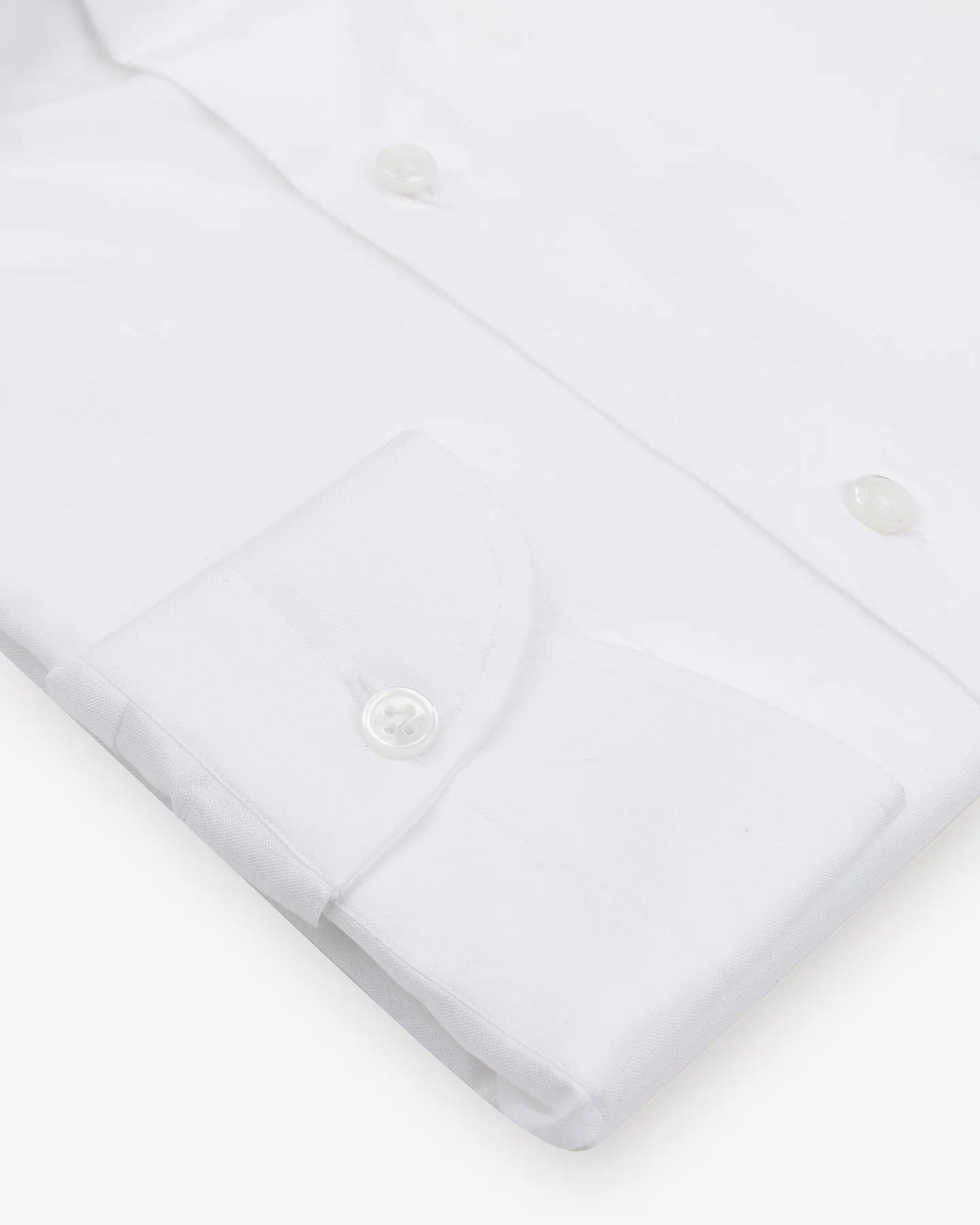 White Pinpoint Spread Collar Shirt