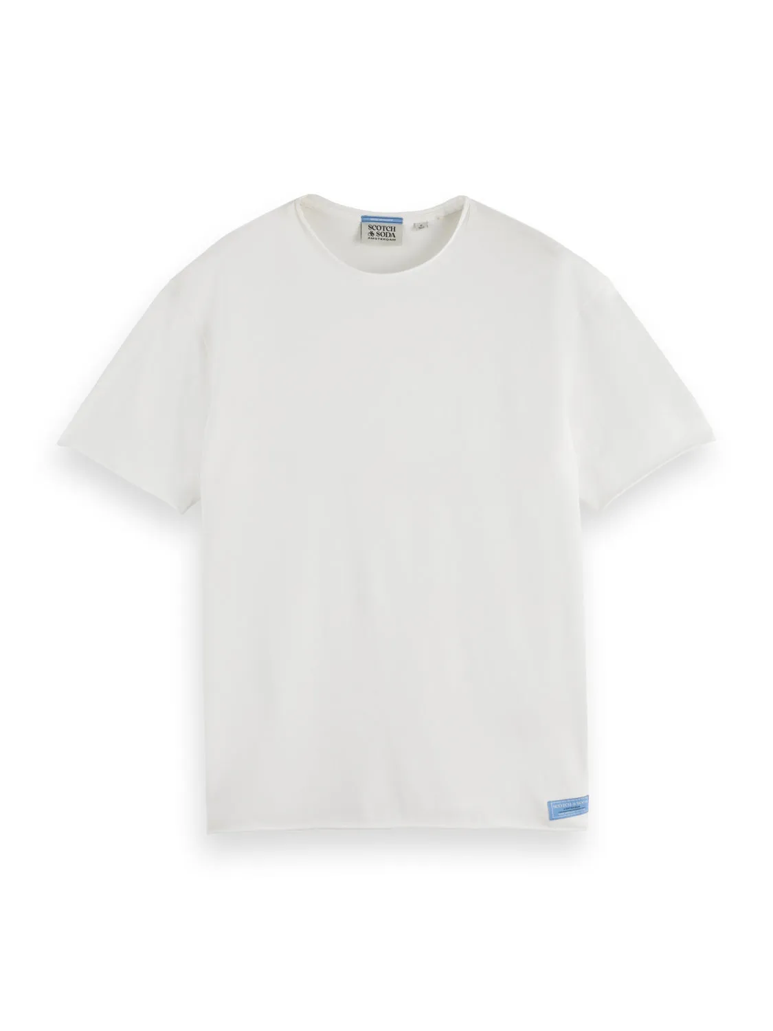 White Relaxed Fit Raw Edge T-Shirt