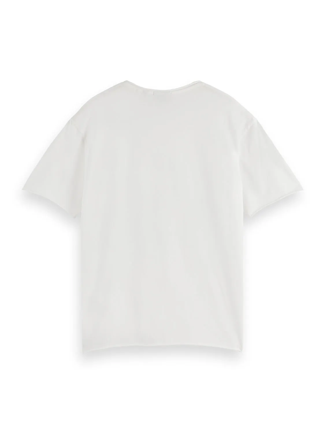 White Relaxed Fit Raw Edge T-Shirt