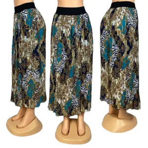 Women's Floral Print Summer Ankle Length Skirt