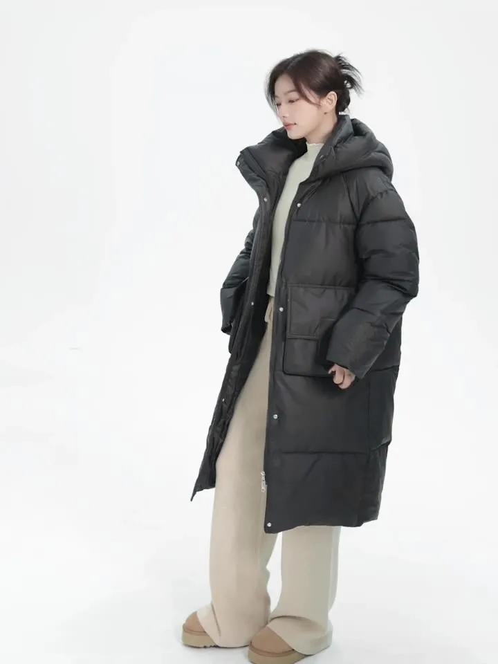 Women's Full Zip Padded Puffer Coat with Cozy Hood and Spacious Pockets
