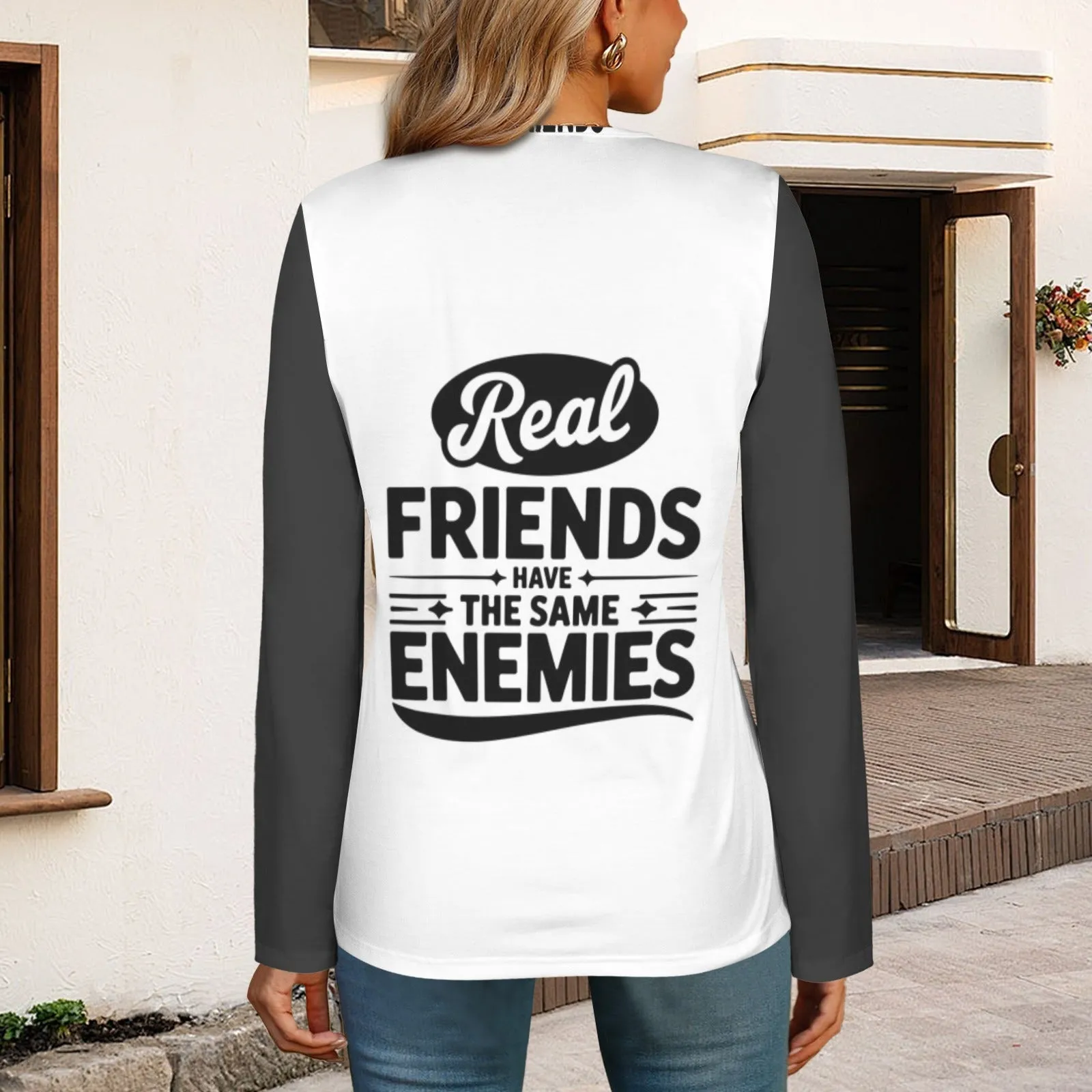 Women's Long Sleeve Zip Front T-Shirt