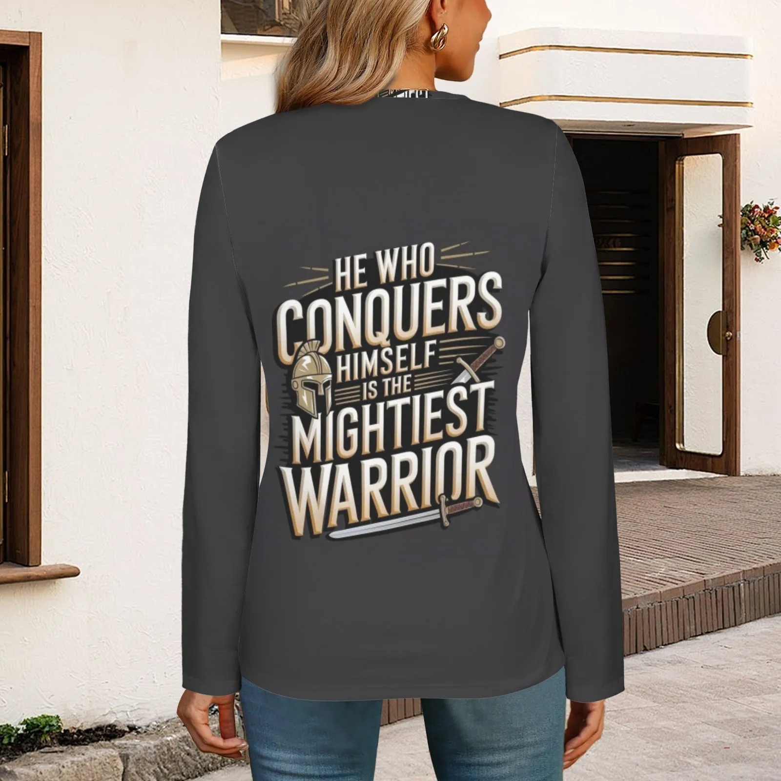 Women's Long Sleeve Zip Front T-Shirt