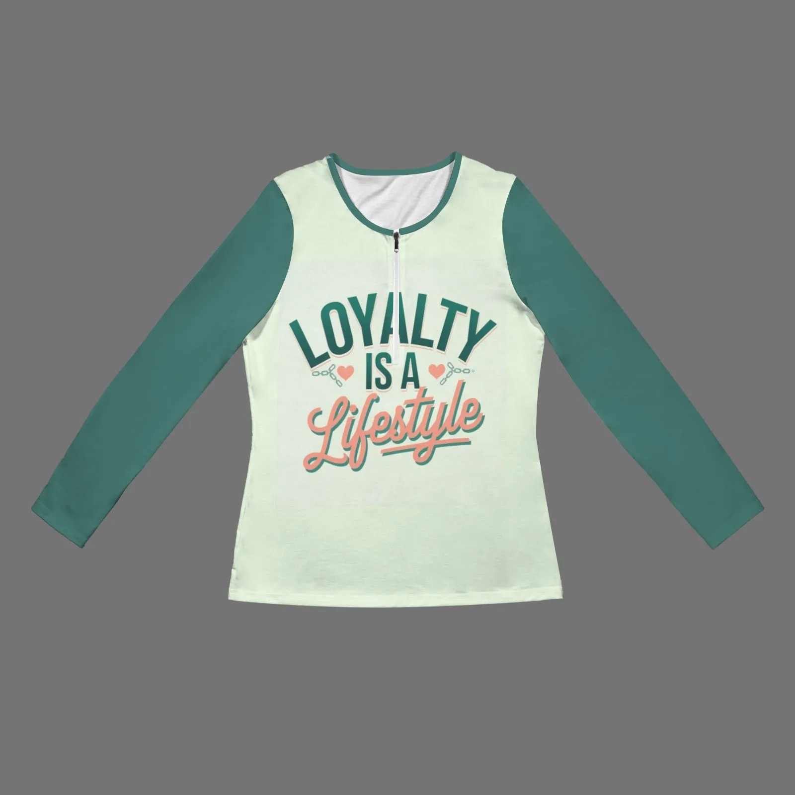 Women's Long Sleeve Zip Front T-Shirt