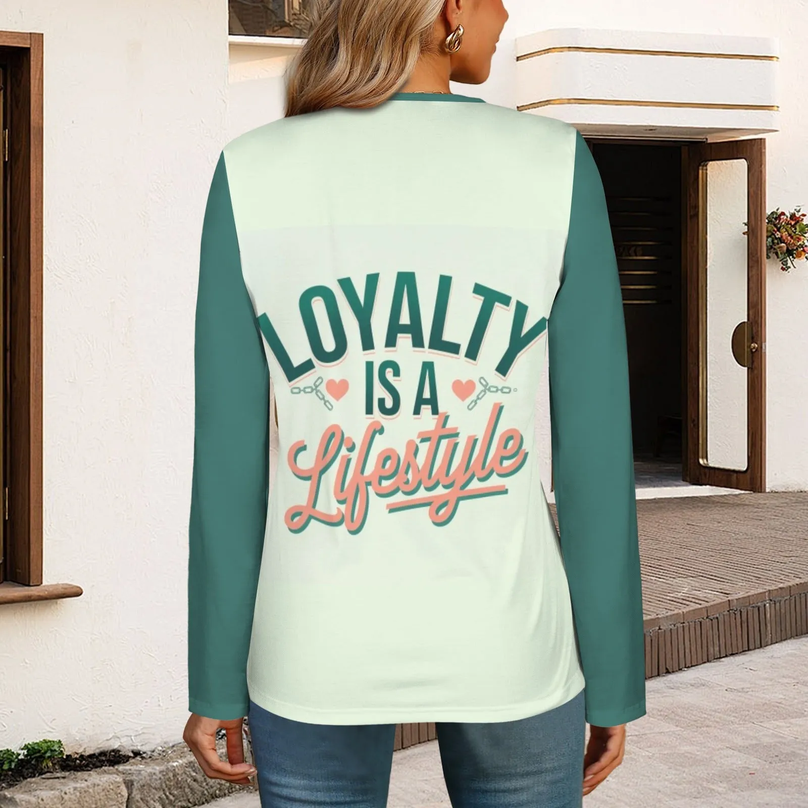 Women's Long Sleeve Zip Front T-Shirt
