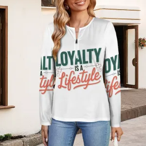 Women's Long Sleeve Zip Front T-Shirt