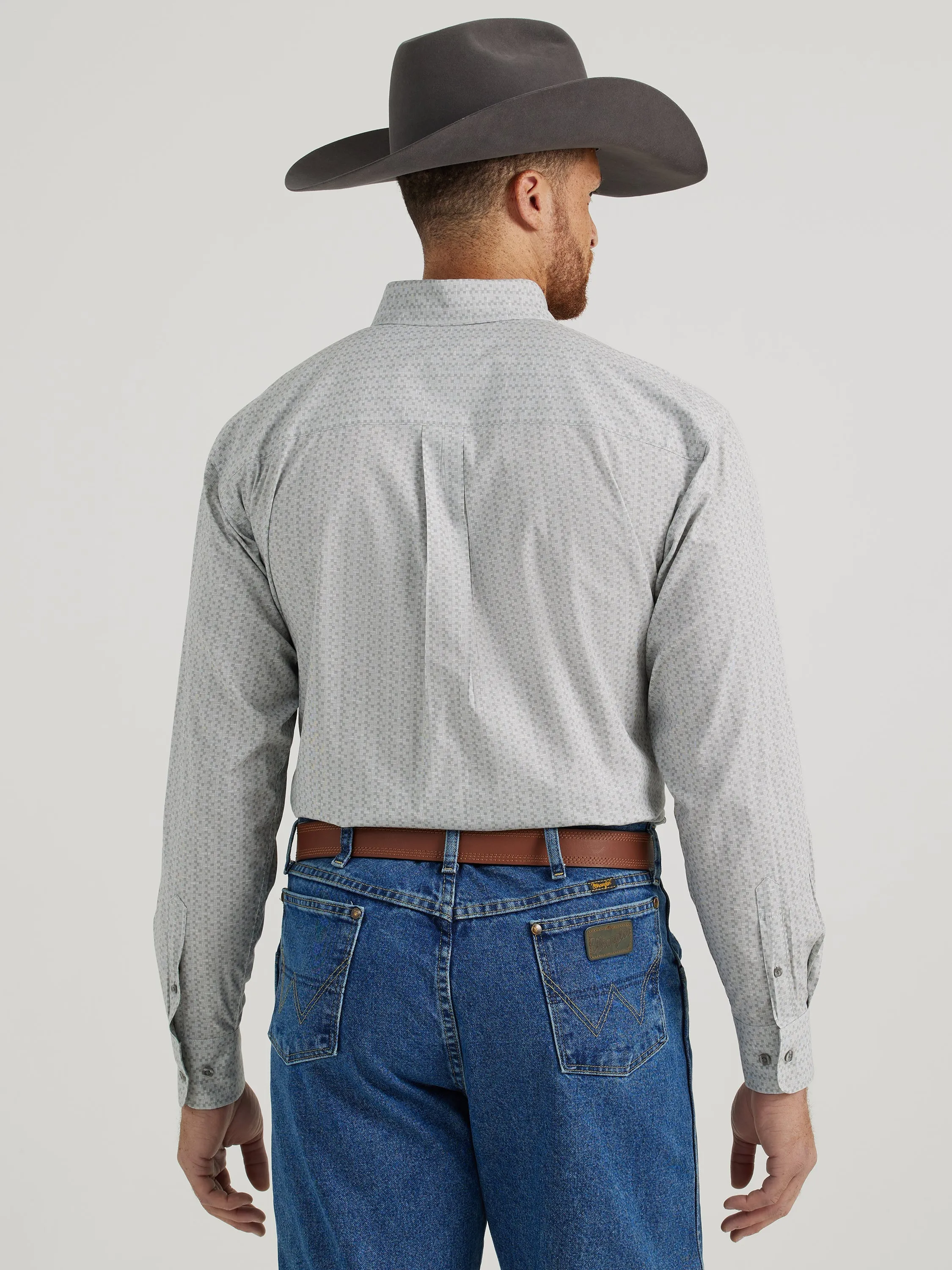 Wrangler Men's George Relaxed  Fit Stretch Grey Shirt