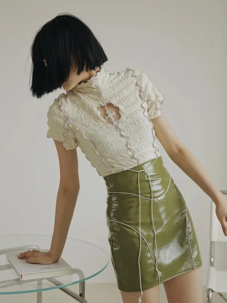 Y2K Cut Out Ruched Top
