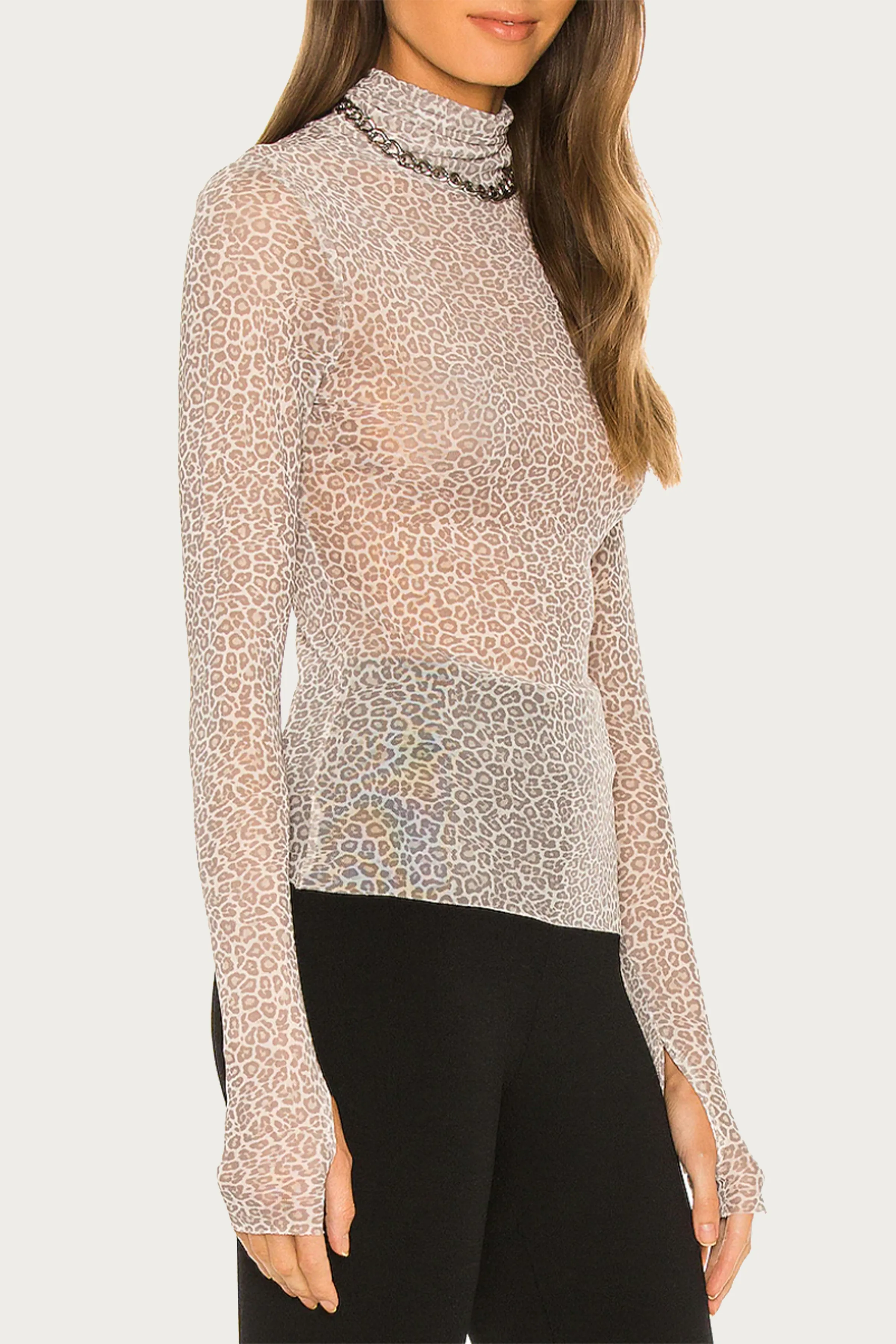 ZADIE POWER MESH TURTLENECK TOP