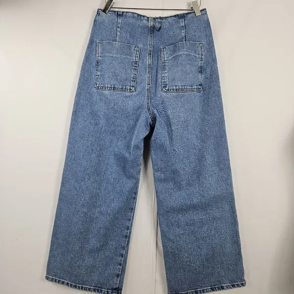 Zara wide leg high waist cropped jeans size 6