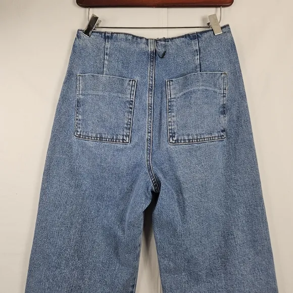 Zara wide leg high waist cropped jeans size 6